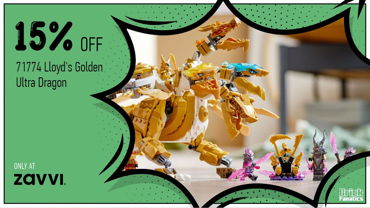 Grab 15% off LEGO NINJAGO 71774 Lloyd's Golden Ultra Dragon 