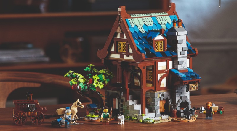 This is why 21325 Medieval Blacksmith's roof uses NEXO KNIGHTS shields