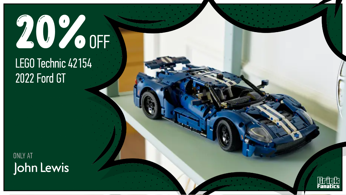 Speed over to John Lewis for 20% off LEGO Technic 42154 2022 Ford GT