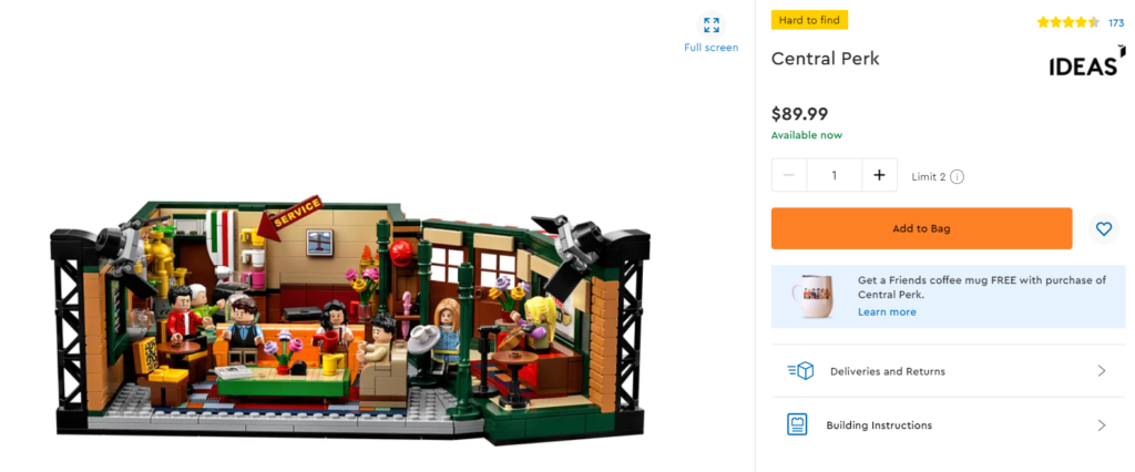 LEGO Friends Central Perk coffee mug GWP