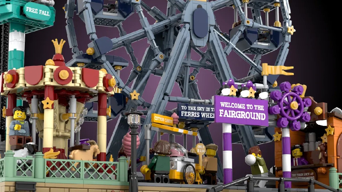 Voll funktionsfähiger modularer Jahrmarkt ist vielversprechend auf LEGO Ideas