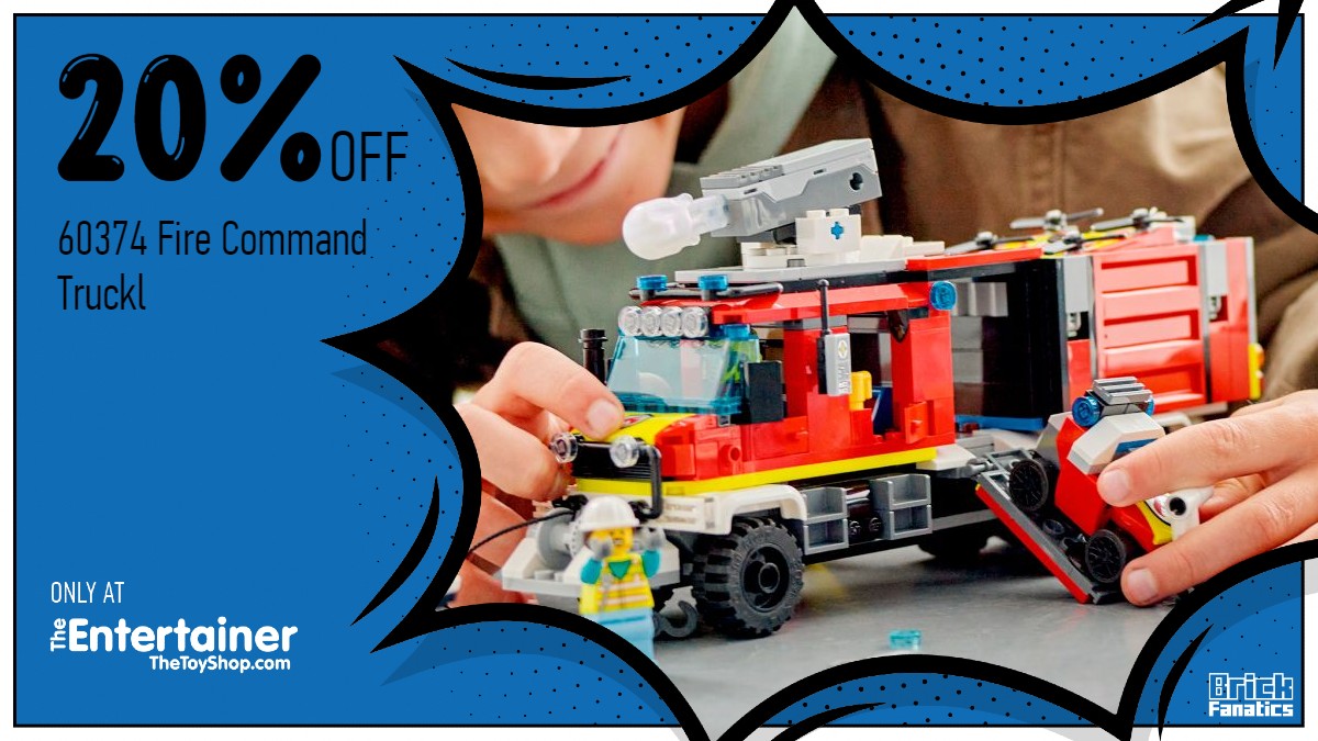 Get £10 off LEGO City 60374 Fire Command Truck at The Entertainer 