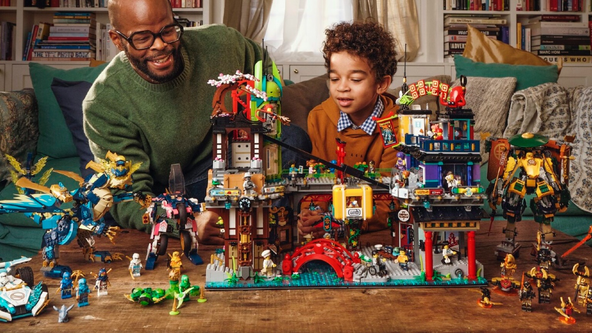 See how LEGO 71799 NINJAGO City Markets lines up with 71741