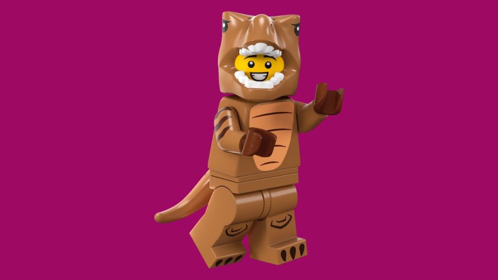 LEGO Collectible Minifigures 71037 Series 24 T. rex Costume Fan background 1024x576