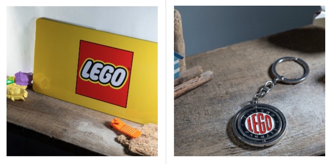 LEGO VIP Rewards Centre adds Logo Tin Sign and Retro Keychain