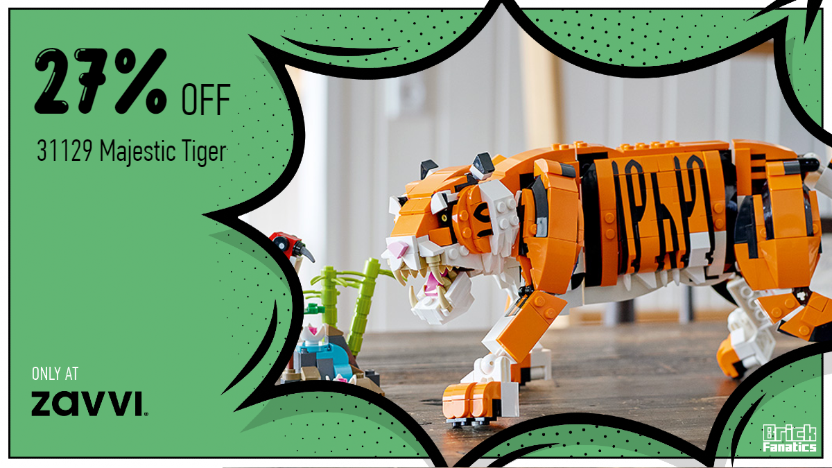 Best price ever with 27% off LEGO Creator 3-in-1 31129 Majestic Tiger at Zavvi 