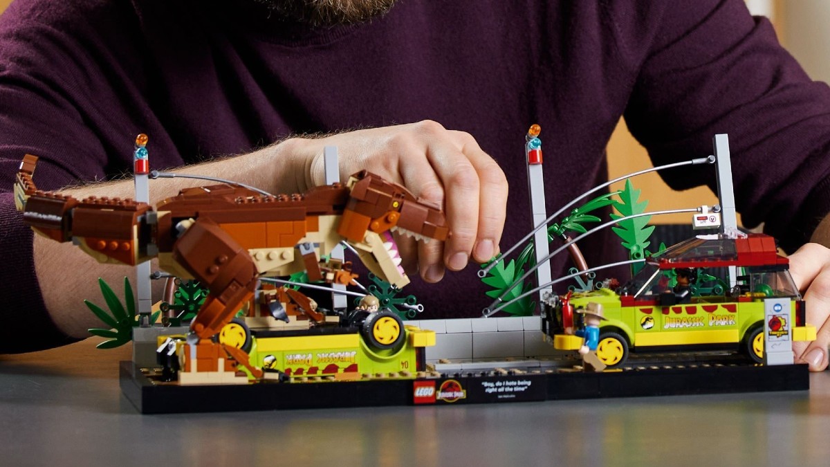LEGO Jurassic Park 76956 T. rex Breakout has an 'early Speed Champions' sticker count