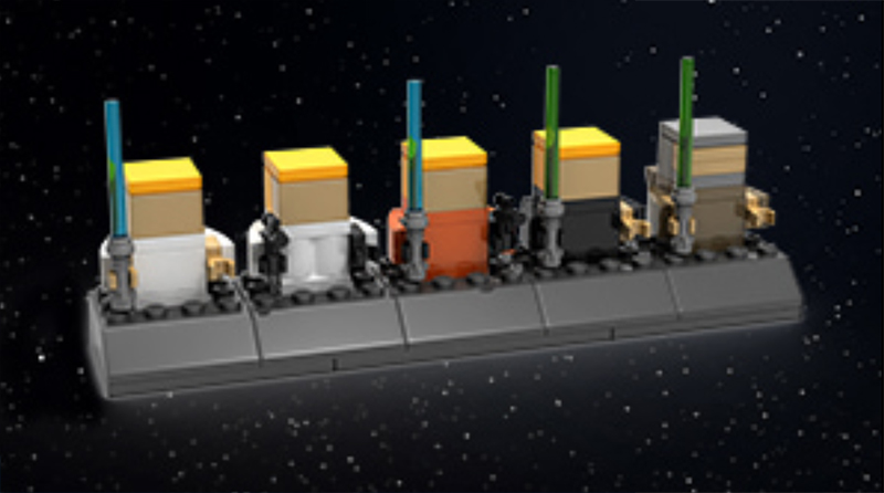 LEGO Star Wars Luke Skywalker crea y toma instrucciones en la línea de tiempo