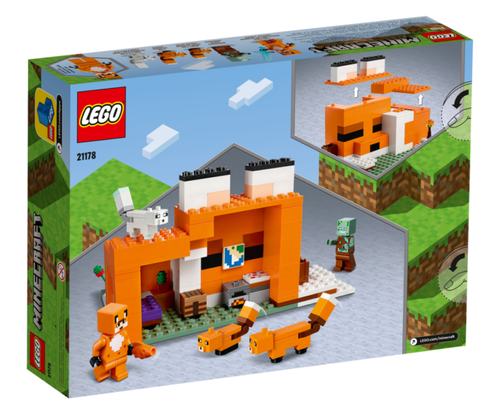 Caja trasera de LEGO Minecraft 21178 The Fox Lodge 1024x854