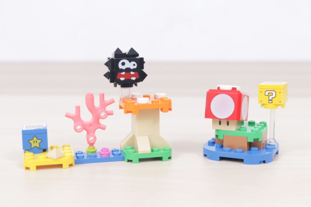 LEGO Super Mario 30385 Super Mushroom Surprise Expansion Set and 30389 Fuzzy Mushroom Platform gift with purchase review 2 1024x683