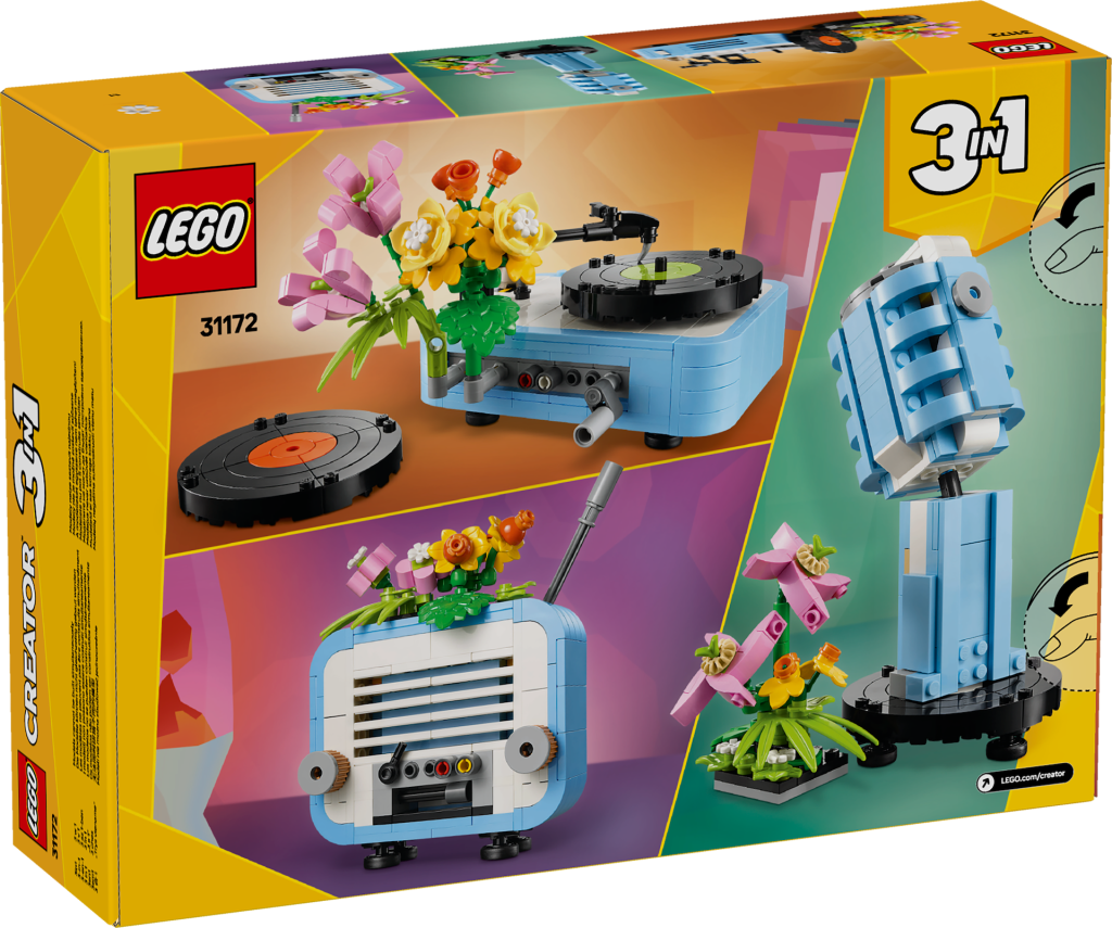 LEGO Creator 3 en 1 31172 Tocadiscos con flores 2 1024x855