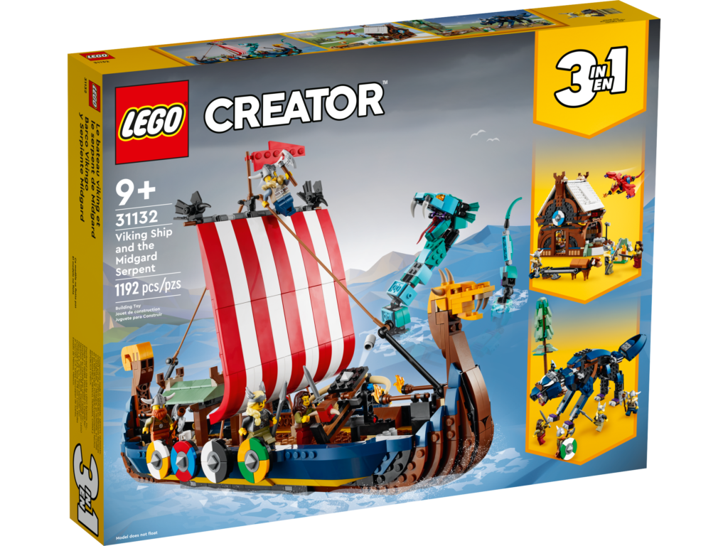 LEGO Creator 3 in 1 31132 Viking Ship and the Midgard Serpent 1 1024x768