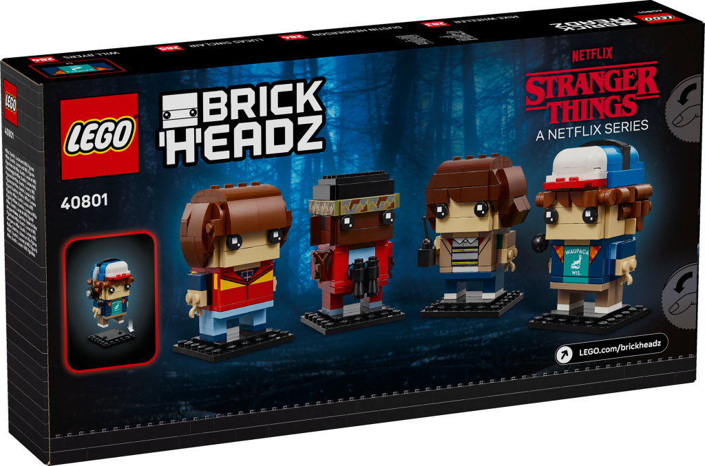 LEGO BrickHeadz 40801 Mike Dustin Lucas and Will Figures box back 1 1024x677