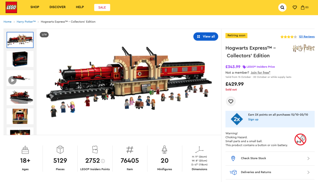 LEGO Harry Potter 76405 Hogwarts Express – Collectors Edition sold out 1024x585