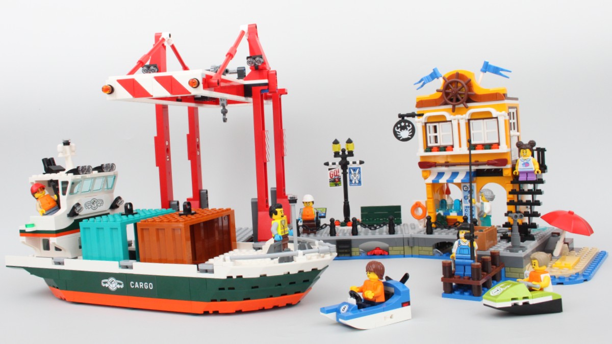 LEGO City 60422 Seaside Harbor with Cargo Ship review - Brick Fanatics