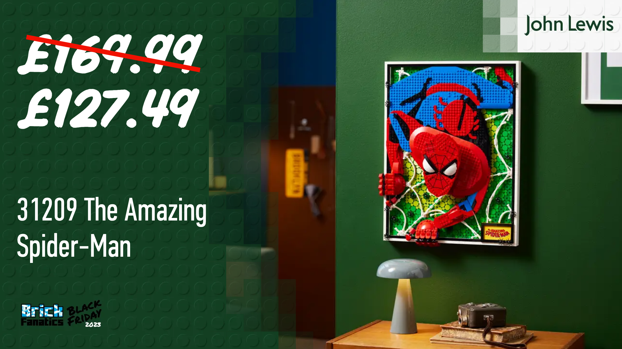 Best ever price for LEGO Art 31209 The Amazing Spider-Man at John Lewis