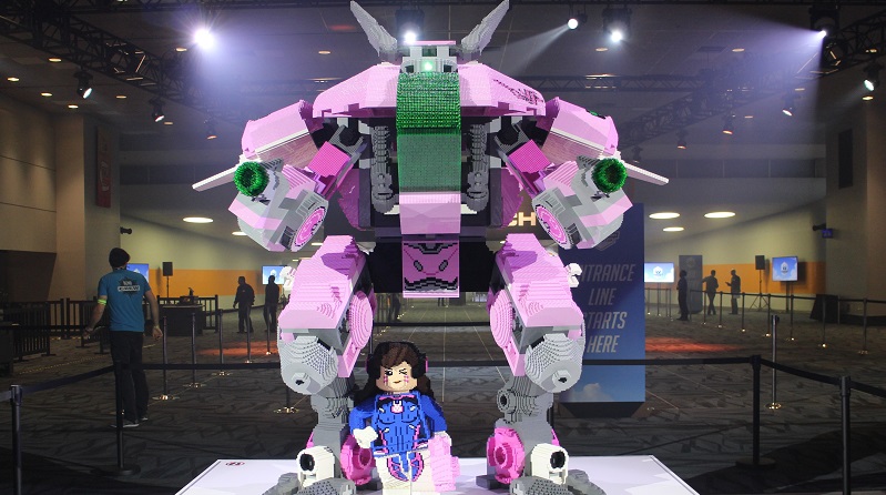 LEGO Overwatch D.Va statue at BlizzCon