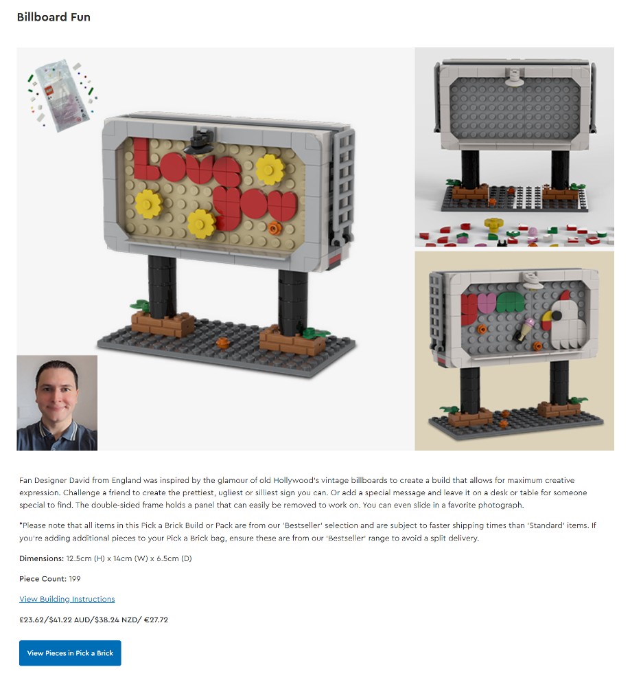 LEGO Ideas Test Lab billboard