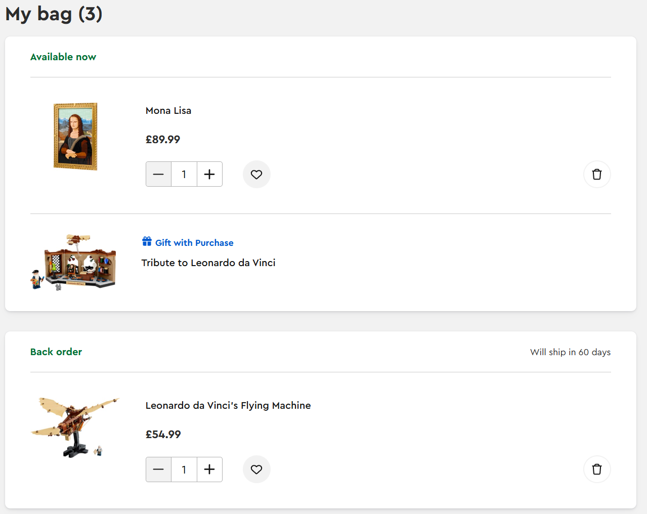 lego da vinci bundle gwp