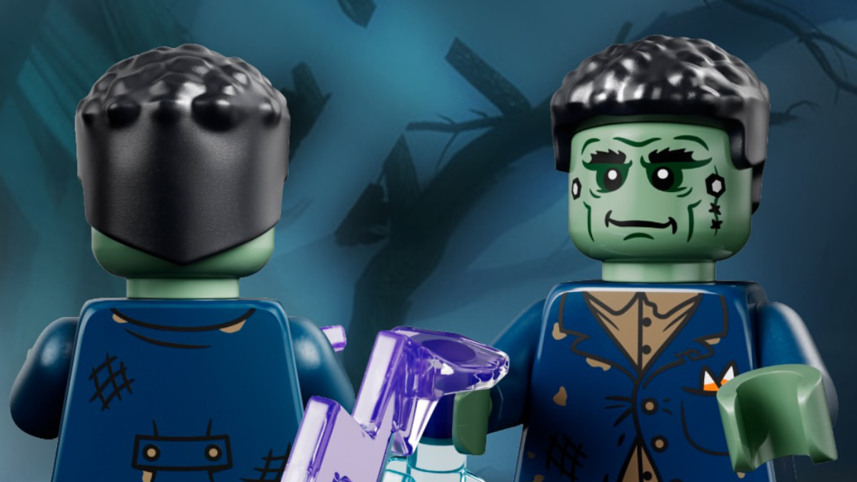 Se nærmere på LEGO Bygg en minifigur Halloween 2026-elementene