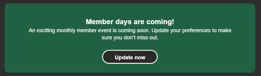 monthly LEGO Insiders event teaser email