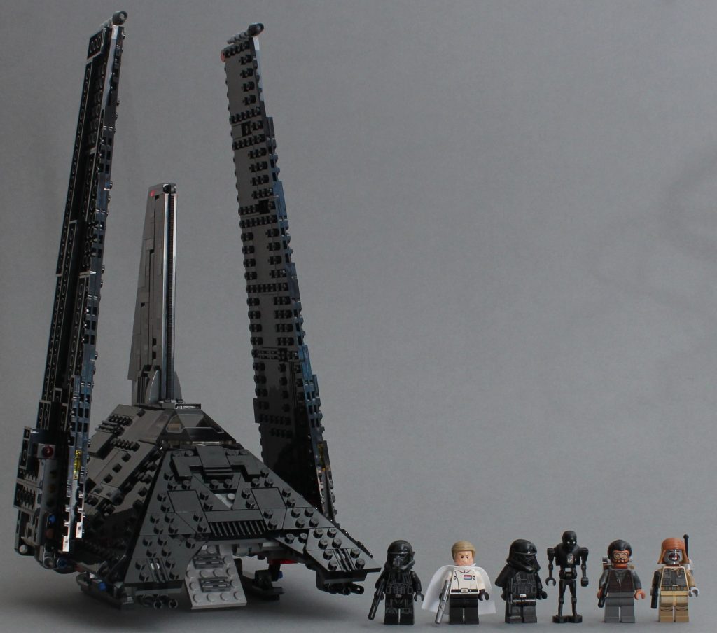 The shuttle is huge, dwarfing its crew.