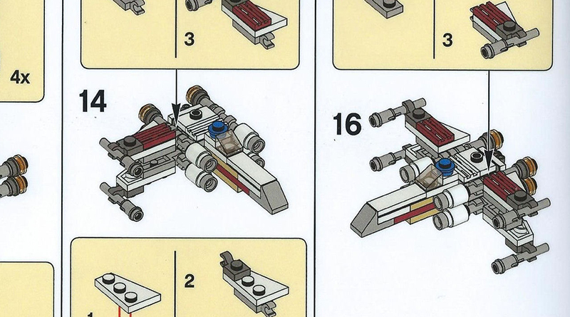 Tordenvejr Jo da Aktiver LEGO Star Wars X-wing Starfighter make and take mini build instructions