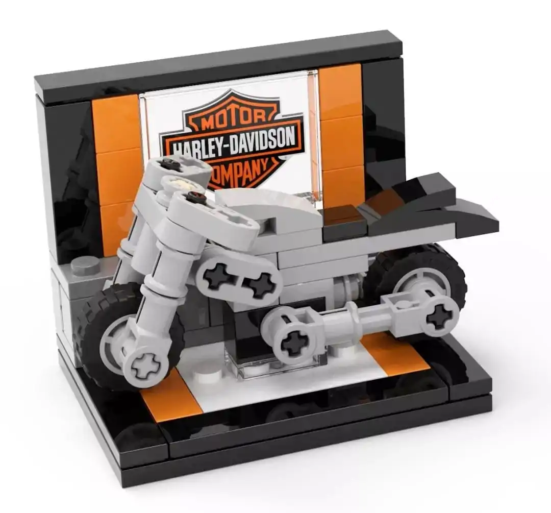 Display stand for LEGO® Creator: Harley Davidson Fatboy (10269