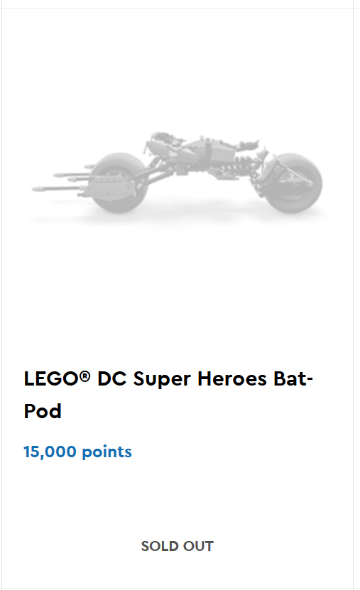 LEGO VIP Bat Pod
