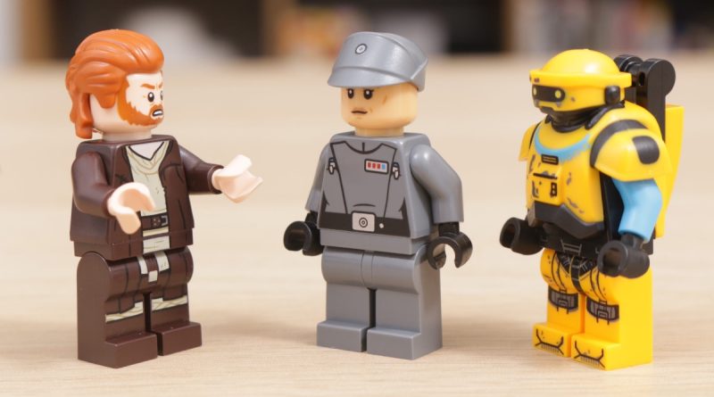 Lego Star Wars 75334 Obi Wan Kenobi နှင့် Darth Vader minifigure ပုံနှိပ်ခြင်းကို အသားပေးထားသည်။