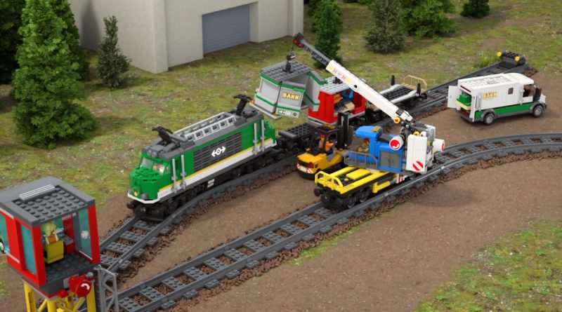 LEGO CITY 60198 animazione del treno merci in primo piano 1