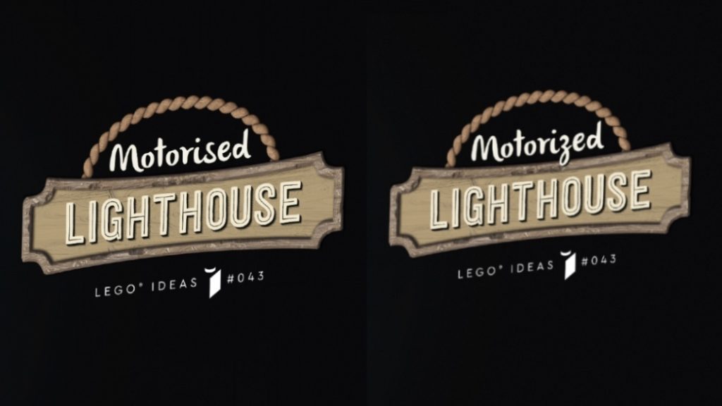 LEGO Ideas 21335 Motorised Lighthouse UK US box comparison