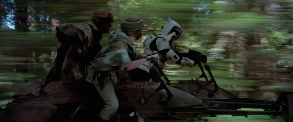 Star Wars Return of the Jedi Endor speeder bike chase