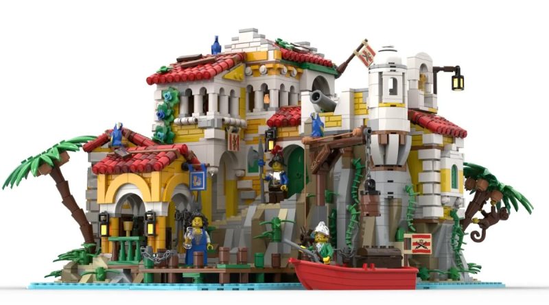 Lego ideas porto di armada in primo piano