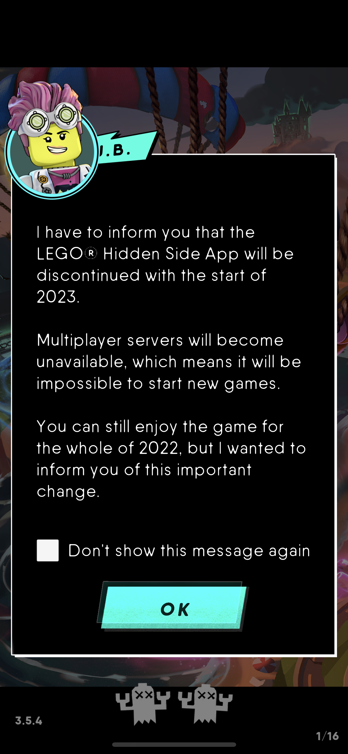 The LEGO Hidden Side App is discontinued in 2023