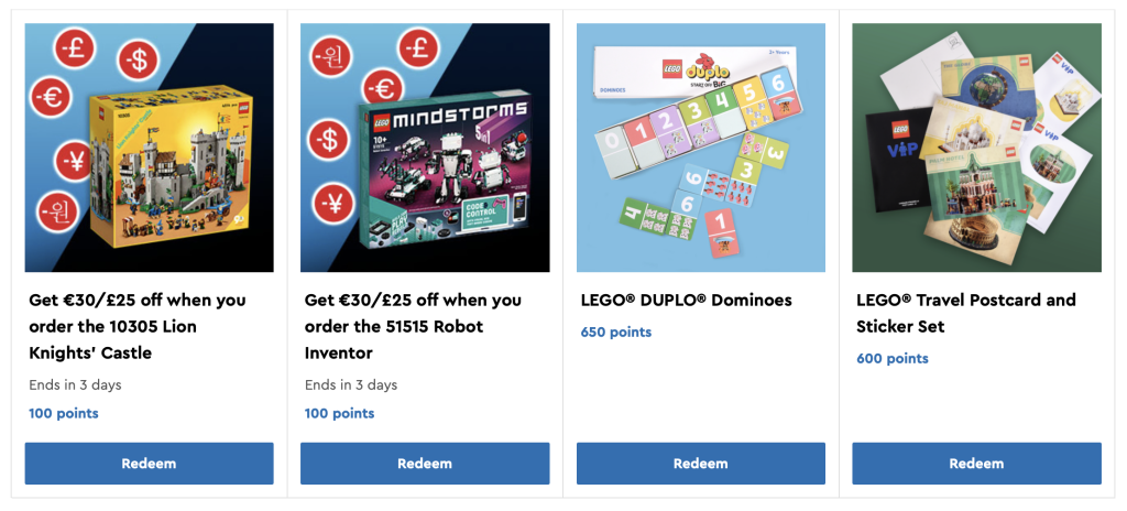 LEGO VIP Discount Screenshot