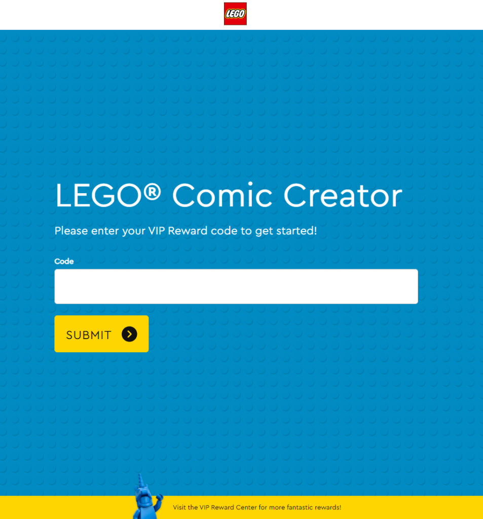 LEGO VIP comic website