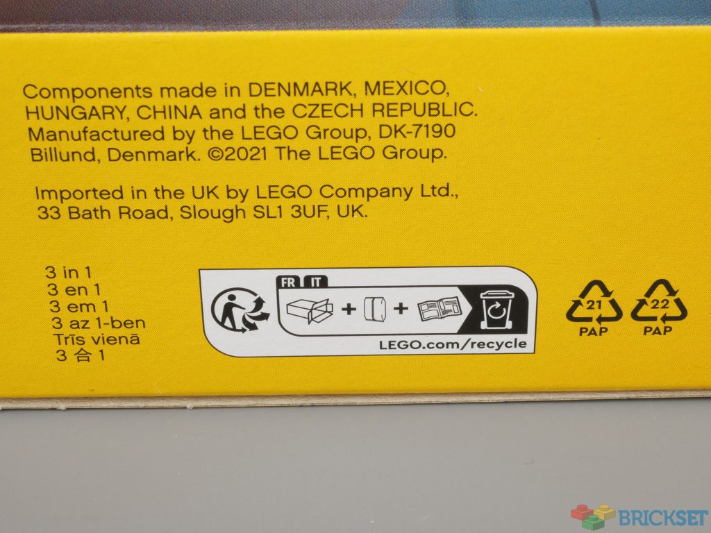 LEGO Creator 31111 Cyber Drone paper bag box indicator BRICKSET