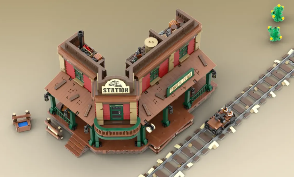 LEGO Ideas western train station 1