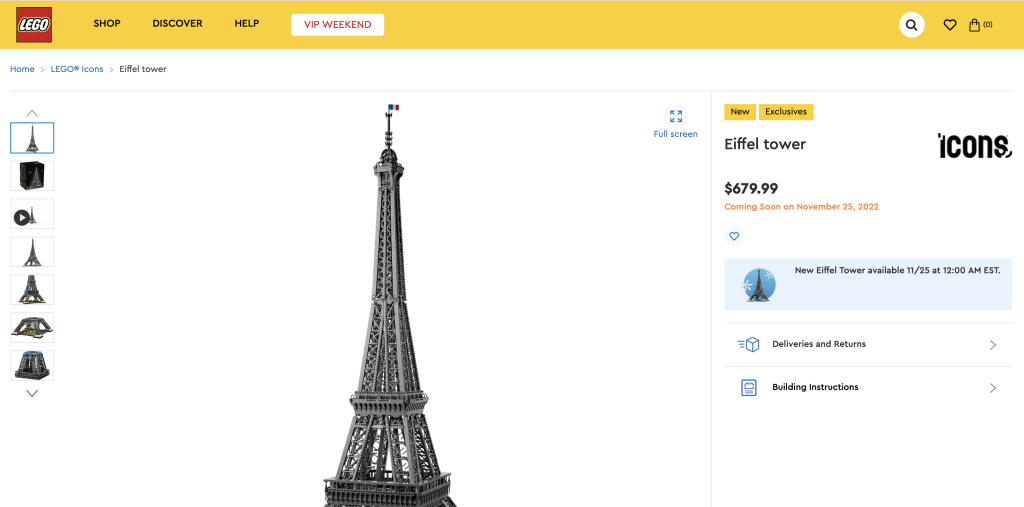 LEGO Icons 10307 Eiffel Tower US price change 2 1024x507
