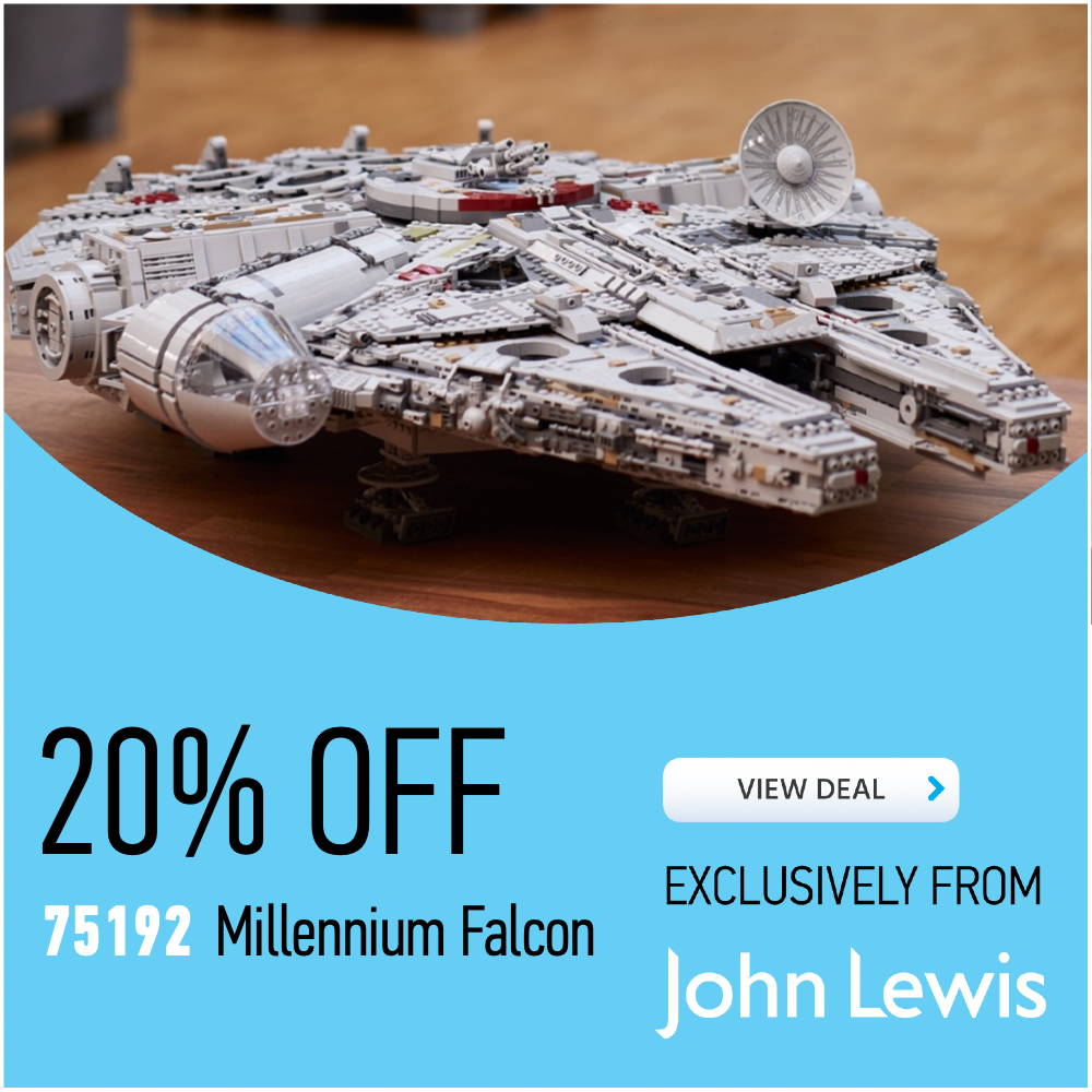 75192 Millennium Falcon John Lewis deal card 20
