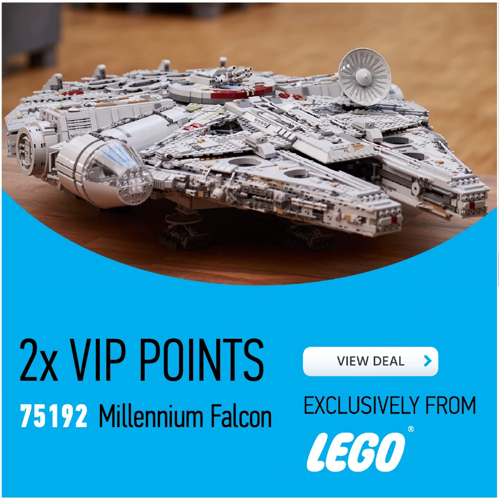 75192 Millennium Falcon LEGO deal card 2x VIP points