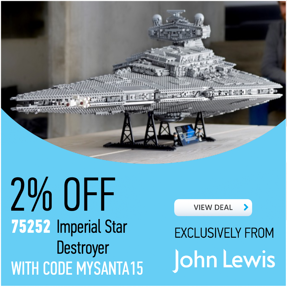 75252 Imperial Star Destroyer John Lewis deal card 2 codice MYSANTA15