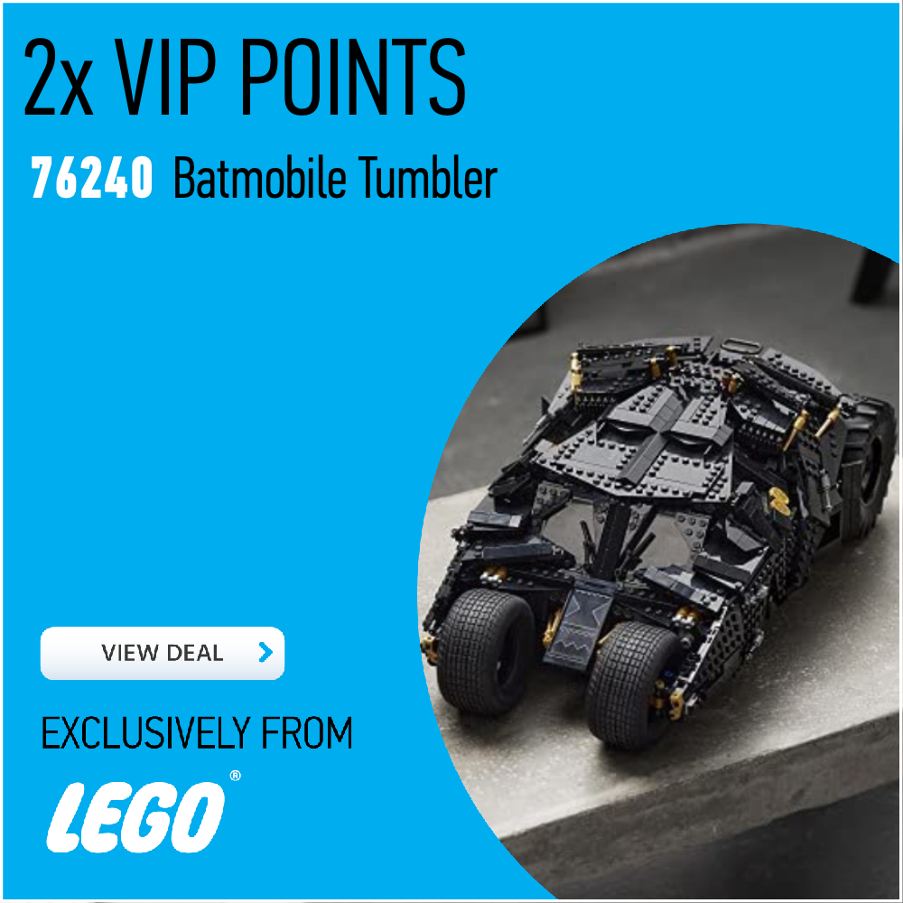 76240 Batmobile Tumbler LEGO deal card 2x VIP points