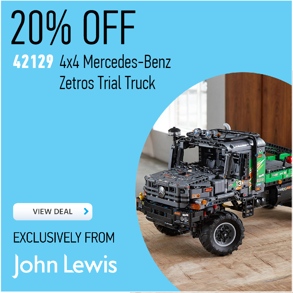 lego 42129 4x4 Mercedes Benz Zetros Trial Truck deal card john lewis 20 off