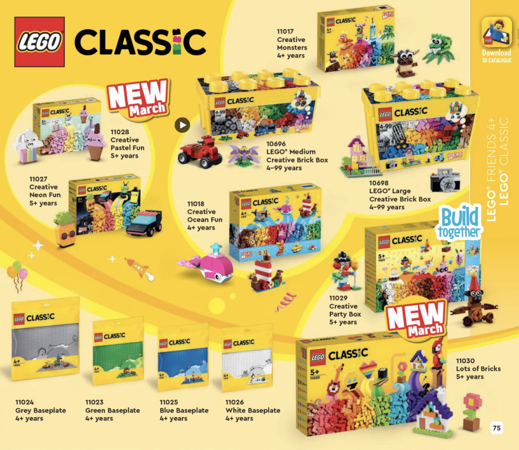 New LEGO Classic sets revealed in first catalogue for 2023