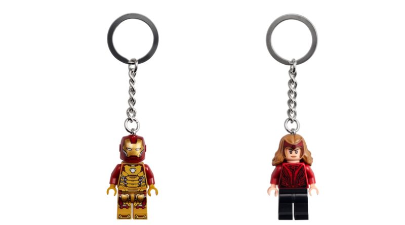 LEGO Marvel Iron Man and Scarlet Witch Keyrings