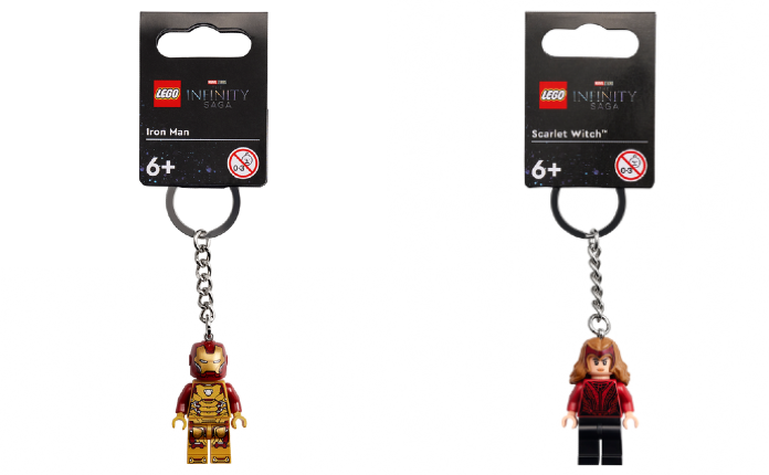 LEGO Marvel Iron Man and Scarlet Witch Keyrings