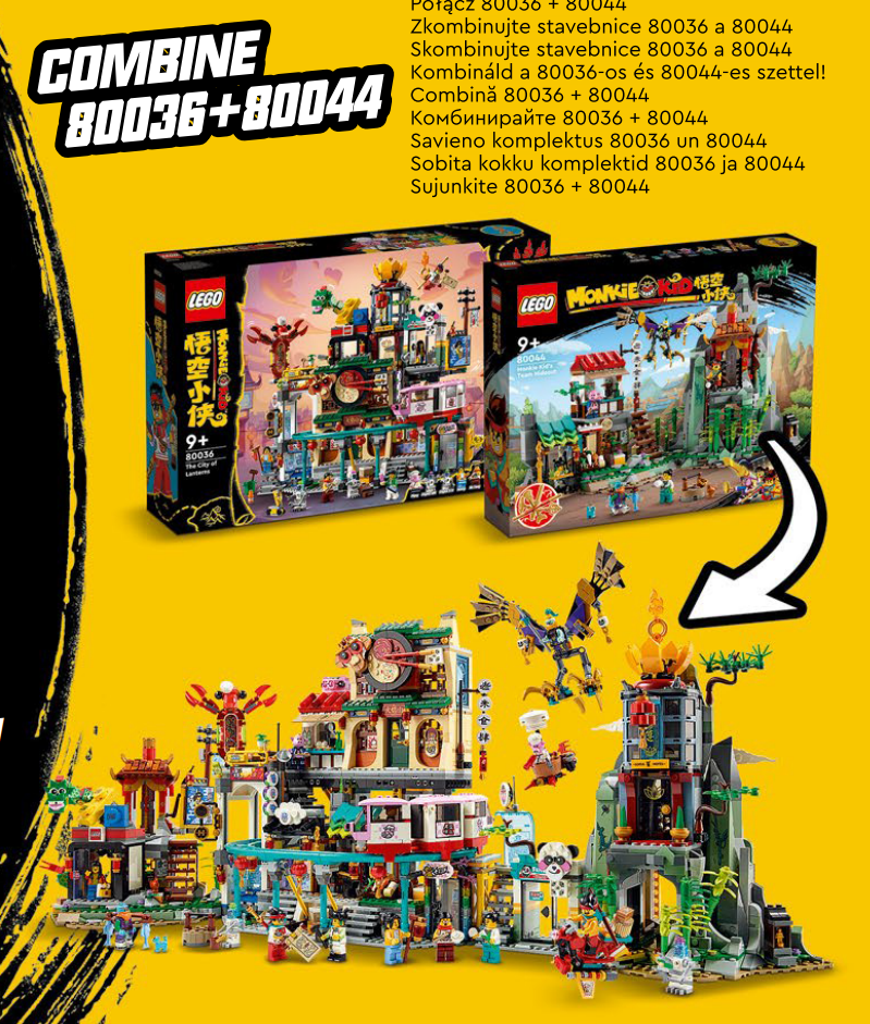 LEGO Monkie kid 80036 City of Lanterns 80045 Monkie Kids Team Hideout combine 1