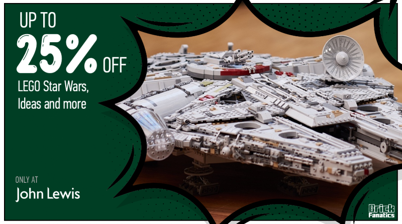 Verkauf von LEGO John Lewis Star Wars Ideas 75192 Millennium Falcon Beitragsbild